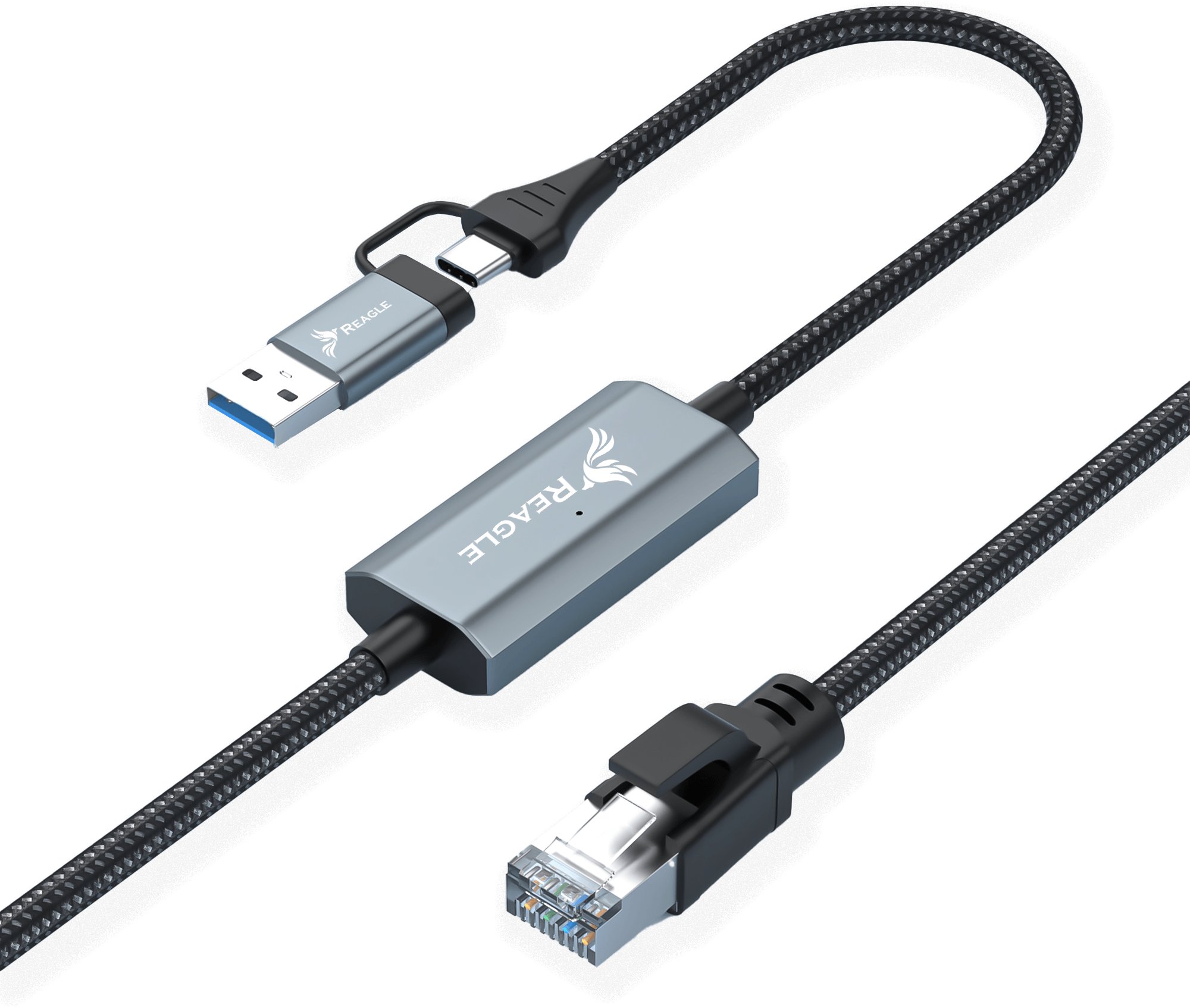 Kabel USB Reagle USB-A - RJ-45 2 m Czarny