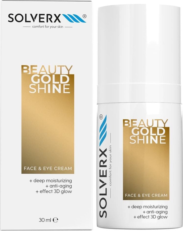 Solverx SOLVERX Face & Eyes Cream Krem na twarz i pod oczy Beauty Gold Shine 30 ml