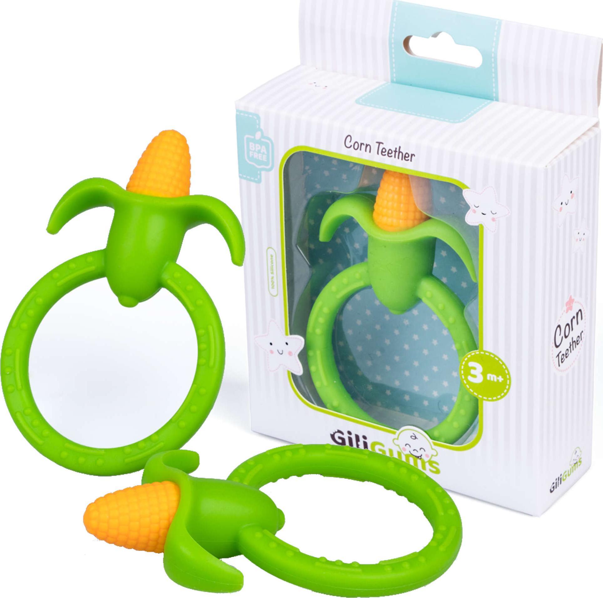 Dumel Silikonowy gryzak ortodontyczny dla niemowląt kukurydza BPA Free