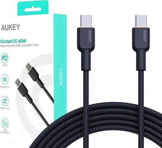 Kabel USB Aukey USB-C - USB-C 1.8 m Czarny (CB-NCC2 BK)