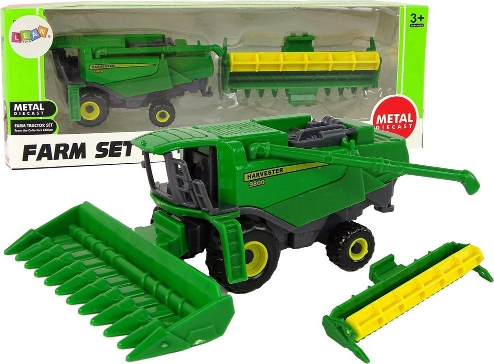 LeanToys Pojazd Rolniczy Kombajn Z Przystawką Zielony Żółty