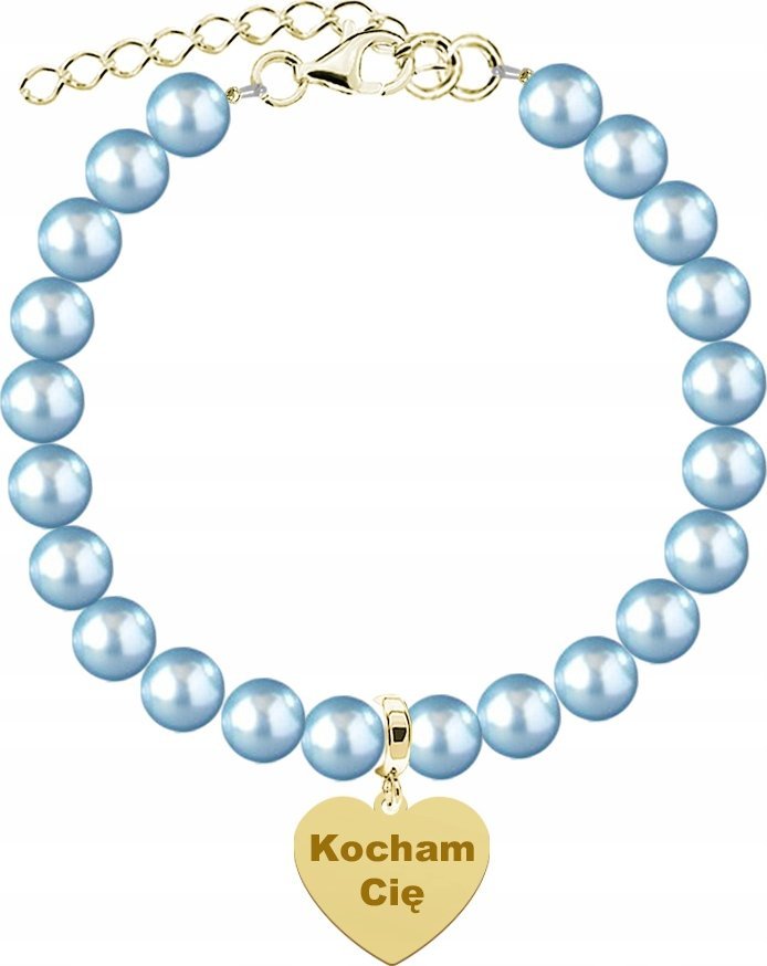 Radziszewska Jewellery Złota Bransoletka Kocham Cię Perły Rocznica Dzień Matki 925 Grawer