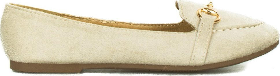 W. Potocki Baleriny z ozdobą zamszowe beżowe Potocki-36