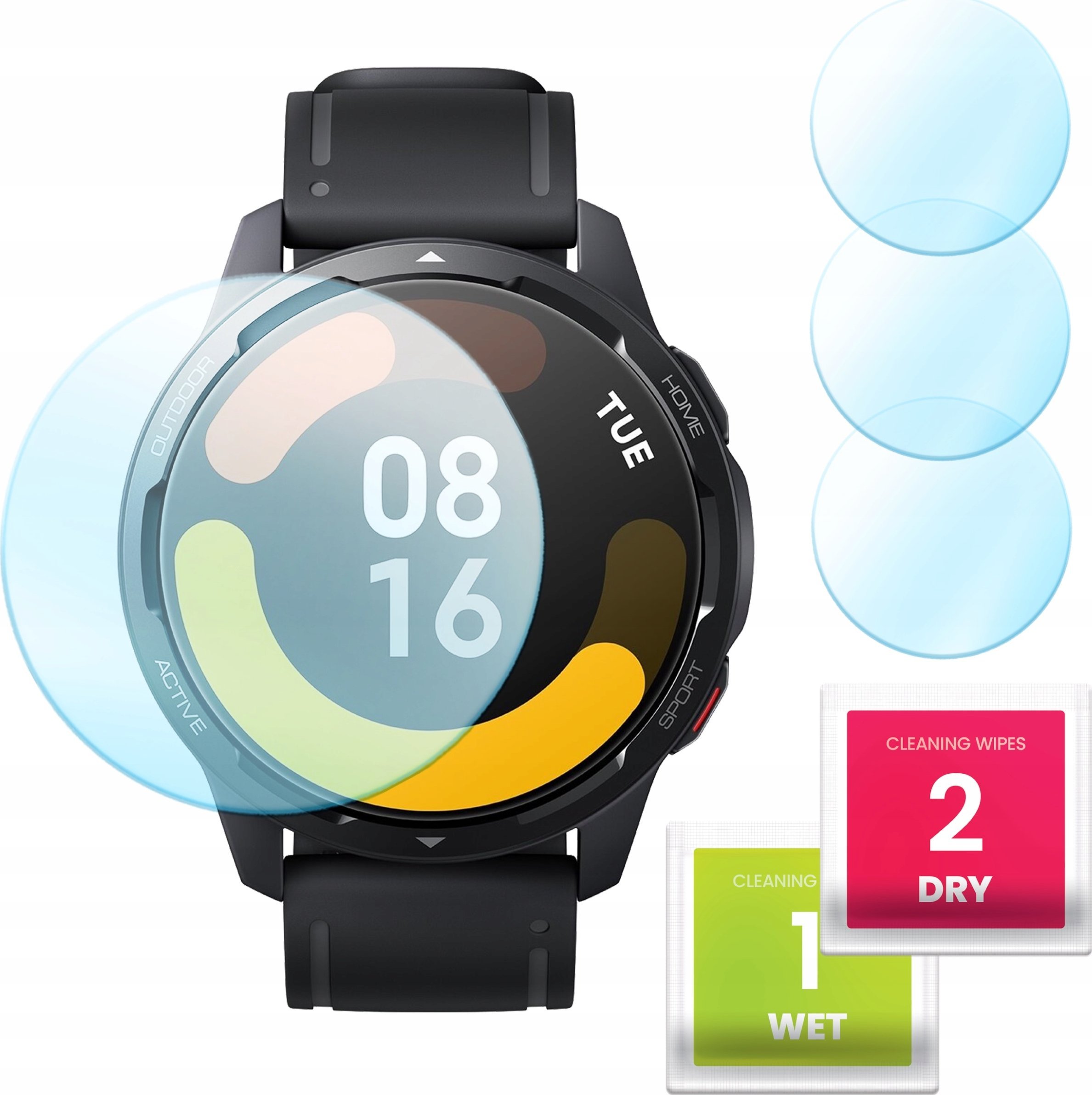 Hello Case 3-PAK Szkło Hybrydowe do Xiaomi Watch S1 Active (Szybka, Szkiełko)