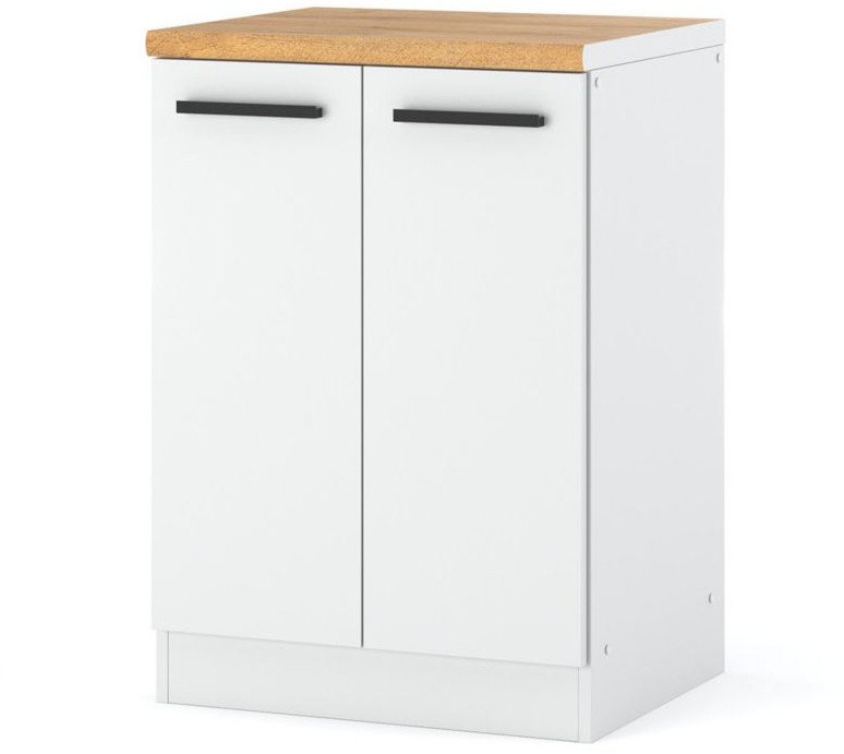 szafka kuchenna stojąca z blatem modułowa nowoczesna blande 60cm biała mat