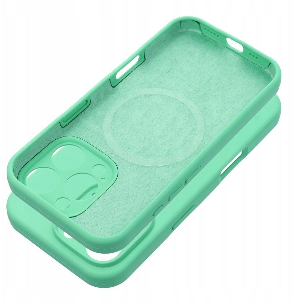 Futerał SILICONE 2mm do IPHONE 15 Pro Max kompatybilny z MagSafe miętowy