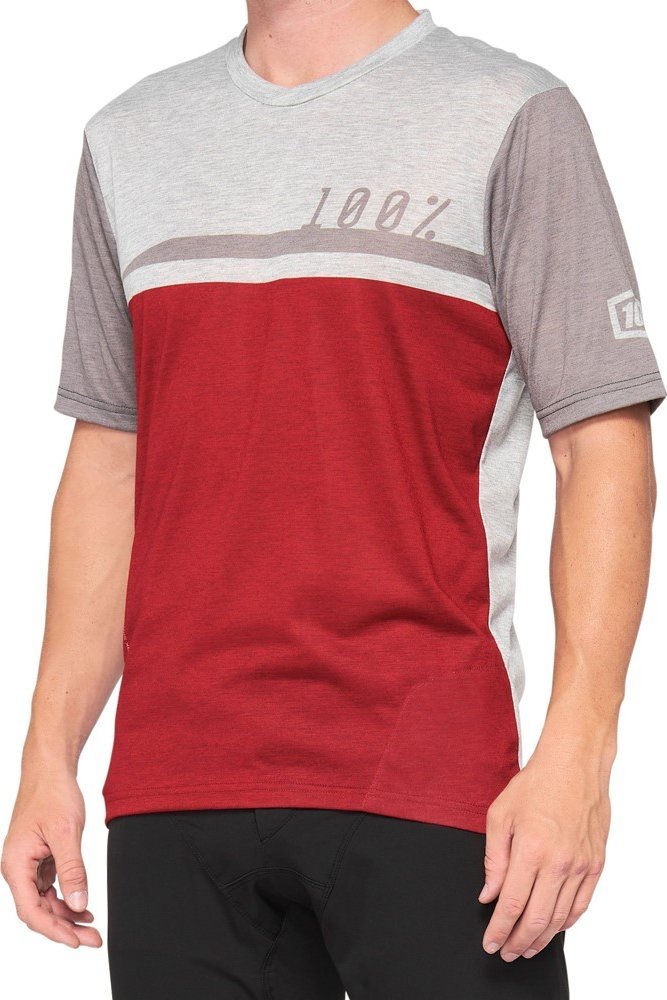 100% Koszulka męska 100% AIRMATIC Jersey krótki rękaw cherry grey roz. M (NEW 2021)