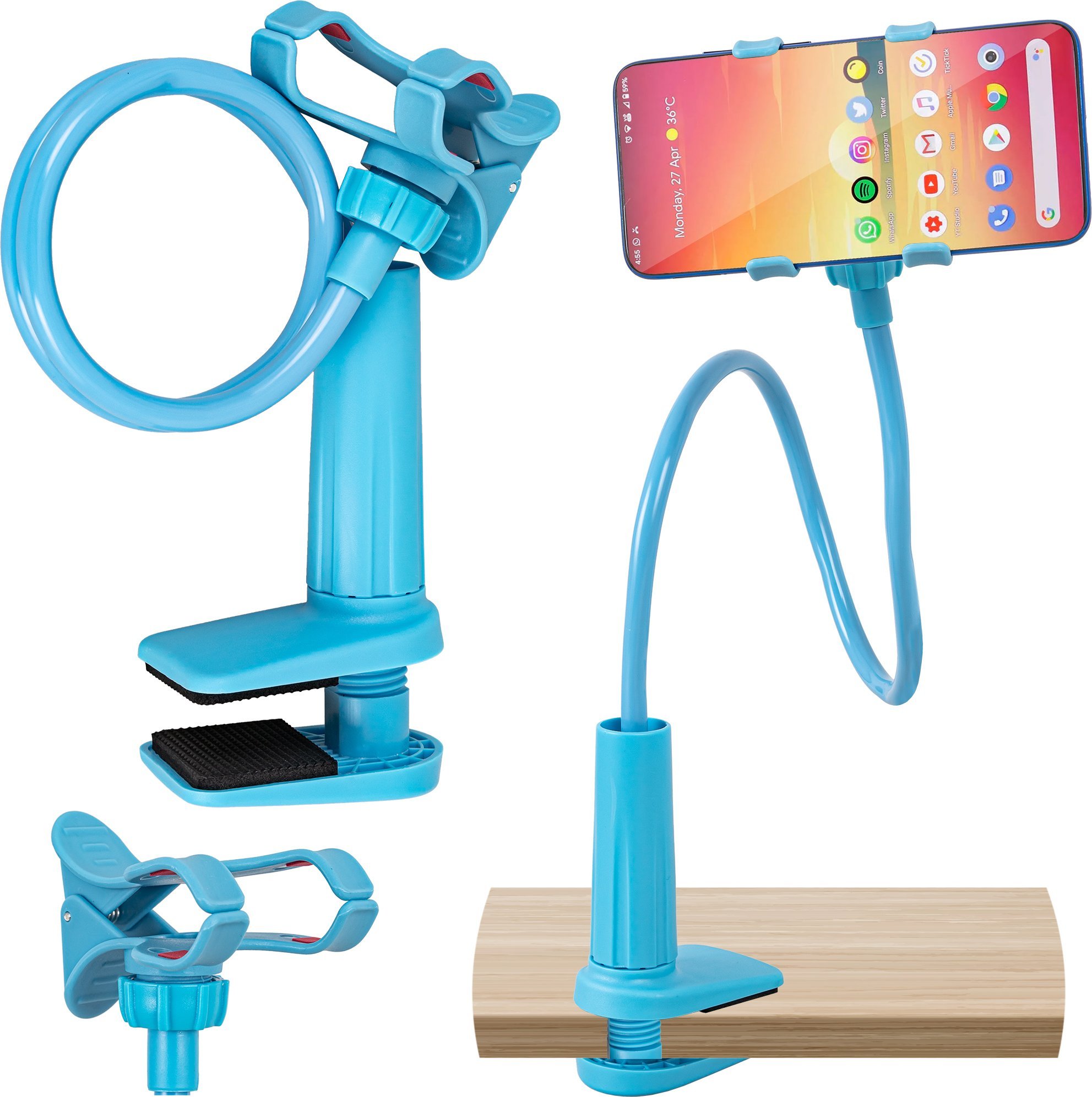 Heckermann Uchwyt Regulowany Do Telefonu Niebieski New