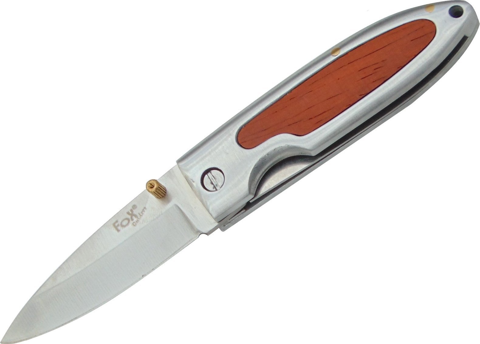 Fox NÓŻ SKŁADANY Z DREWNIANĄ WSTAWKĄ FOX OUTDOOR