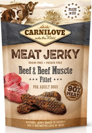 Brit Carnilove Dog Jerky Beef & Beef Fillet - wołowina i filet wołowy 100g