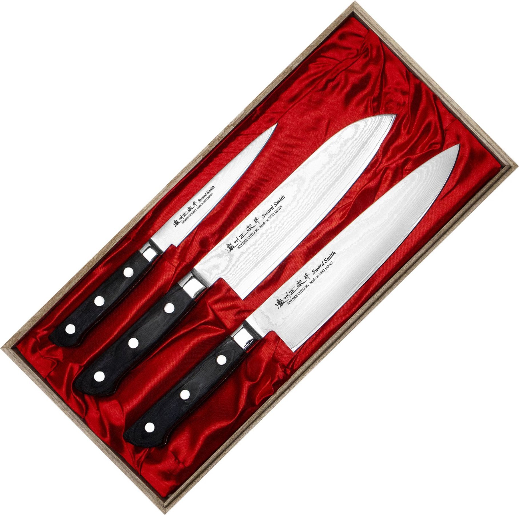 Satake Satake Cutlery Mfg Daichi Zestaw 3 noży w drewnianym pudełku