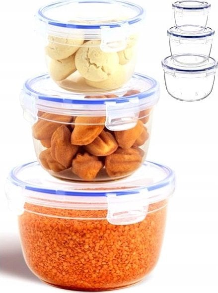 Kpl pojemników okrągłych 3 cz. 625, 1200,2100 ml