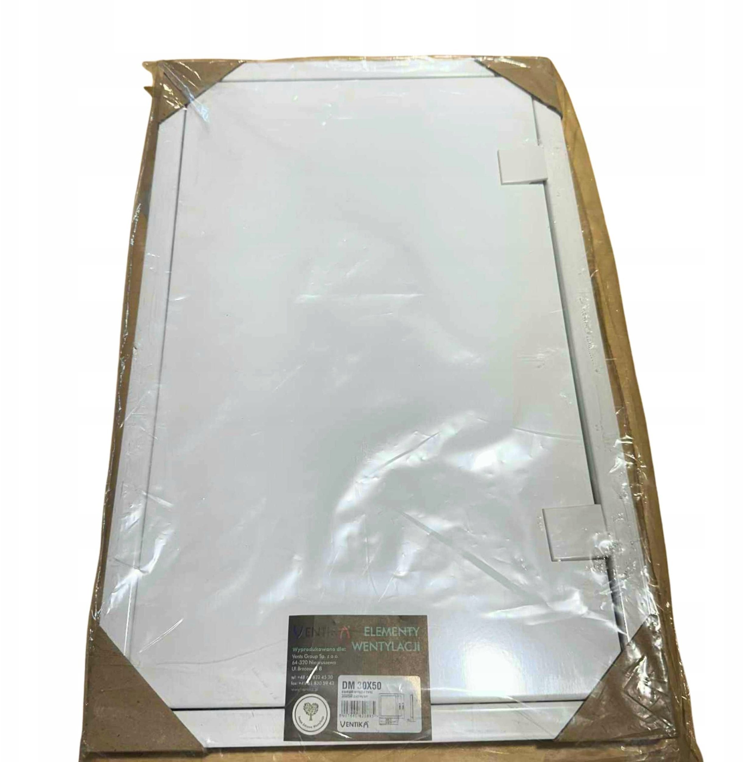 Drzwiczki rewizyjne metalowe białe 300X500 z plastikowym uchwytem DM30X50