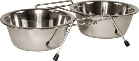 Kerbl KERBL Miska Dla Psa - Podwójna Ze Stali Nierdzewnej Ze Stojakiem (1800 Ml)