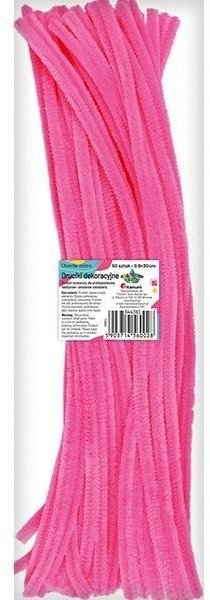 Druciki dekoracyjne 0,6x30cm fluoróżowe 50szt