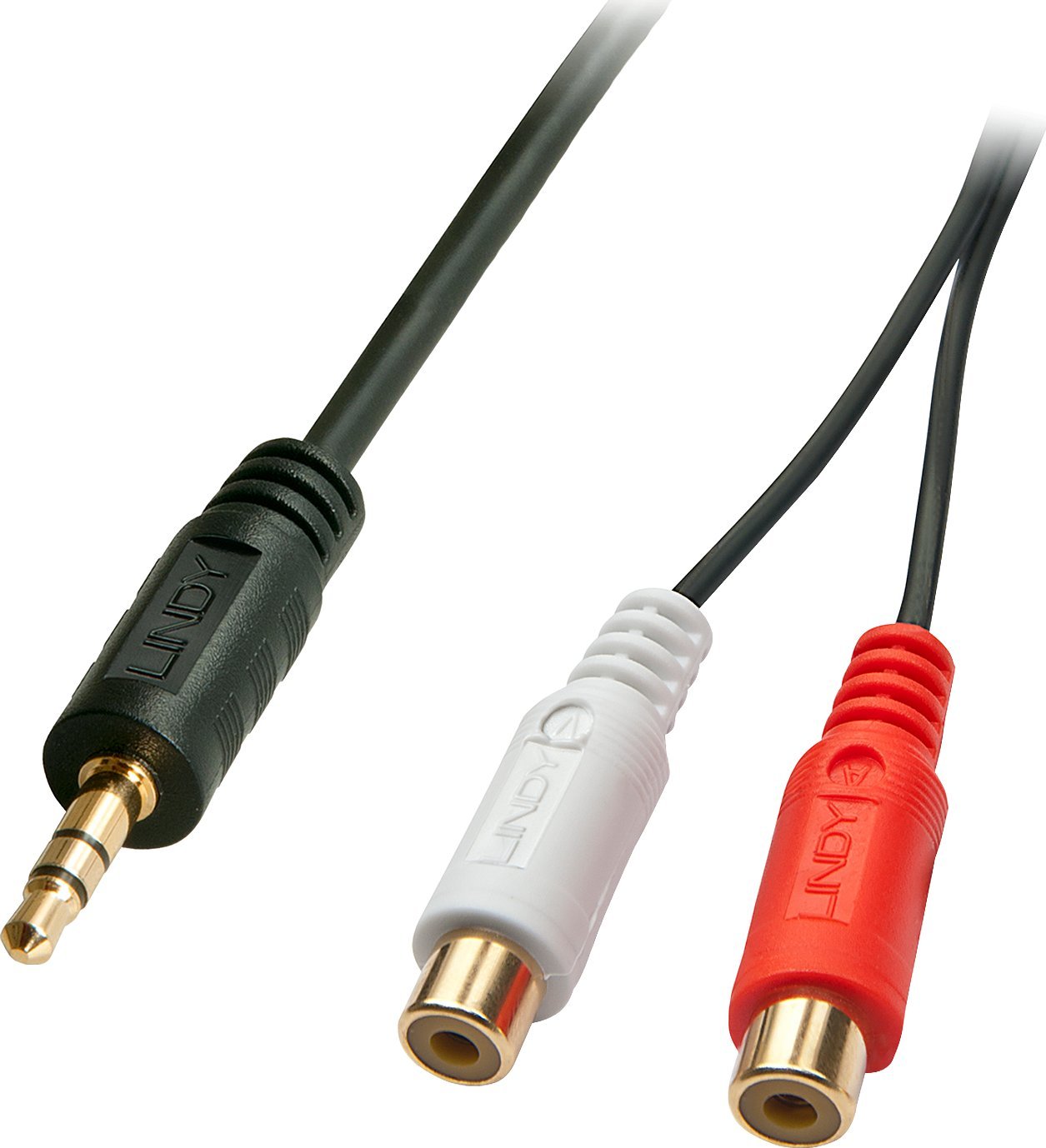 Kabel Lindy Jack 3.5mm - RCA (Cinch) x2 0.2m czarny (35678)