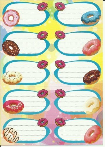 POLSYR Naklejki na zeszyty POLSYR Duże - donuty 25ark. Polsyr