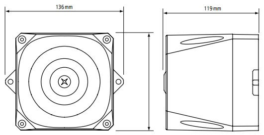 Eaton Sygnalizator akustyczny Asserta MINI 115/230V AC 105dB IP66 32 tony AS/N/110-230/R
