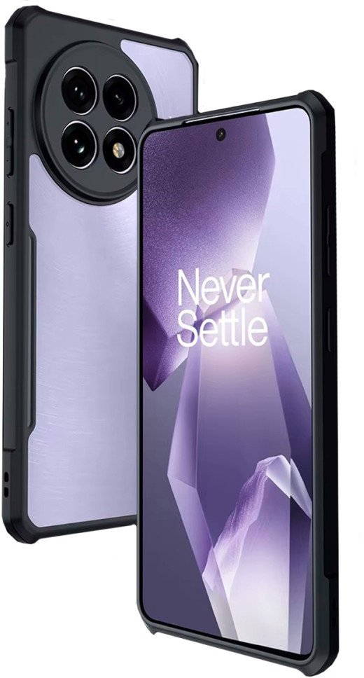 Etui pancerne Supero Corner-X do OnePlus 13R, przezroczysto-czarne