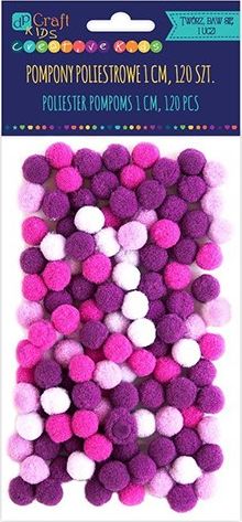 DP Craft Pompony poliestrowe DPCRRAFT 1cm mix fioletowy 120szt. Dalprint
