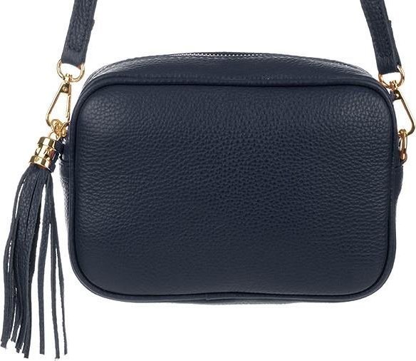 Vera Pelle MAŁA DAMSKA LISTONOSZKA Z FRĘDZLEM PRZEWIESZKA Z WŁOSKIEJ NATURALNEJ SKÓRY LICOWEJ P14 NoSize