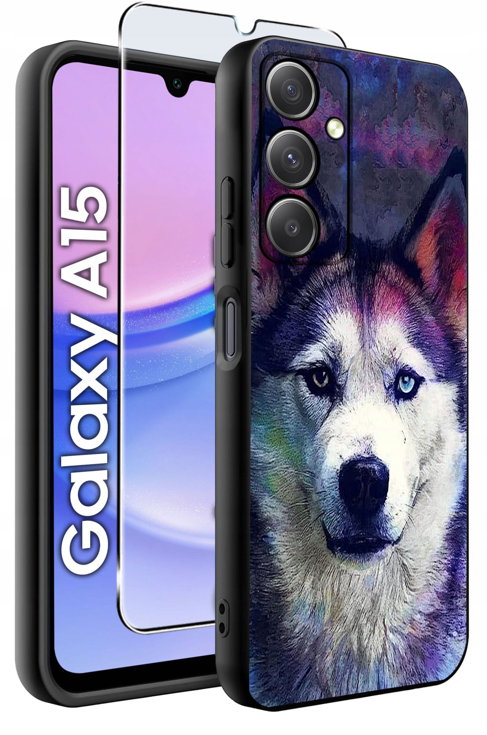 ETUI do Samsung A15 4G | 15 5G WZORY | SILIKONOWE MATT CASE + SZKŁO 9H