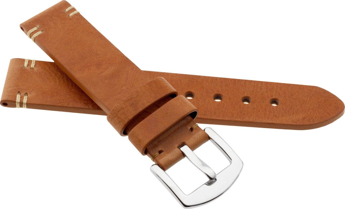 JVD Skórzany pasek do zegarka 22 mm JVD R41803-22 jasnobrązowy