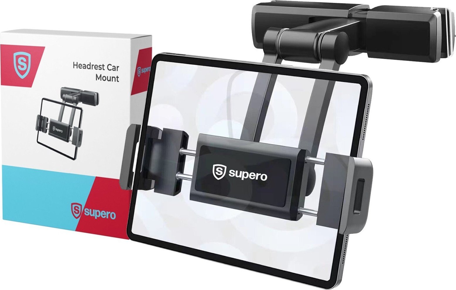 SUPERO Uchwyt Samochodowy Supero na Tablet/telefon, Montowany do Zagłówka