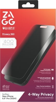 ZAGG InvisibleShield Glass Elite Privacy 360 - szkło prywatyzujące do iPhone 16 Pro Max (4 kierunki)