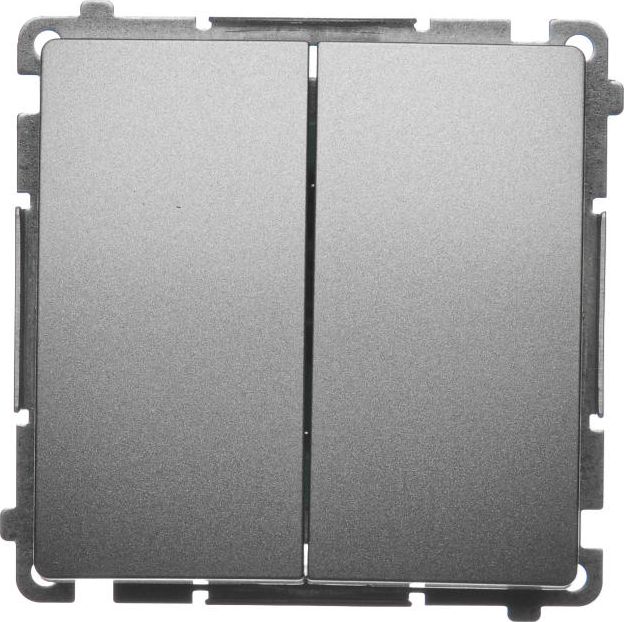 Kontakt-Simon Łącznik świecznikowy Simon Basic podwójny 10AX 250V satynowy (BMW5.01/29)