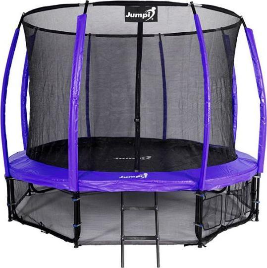Trampolina ogrodowa Jumpi ogrodowa Maxy Comfort Plus z siatką wewnętrzną 10 FT 312 cm fioletowa