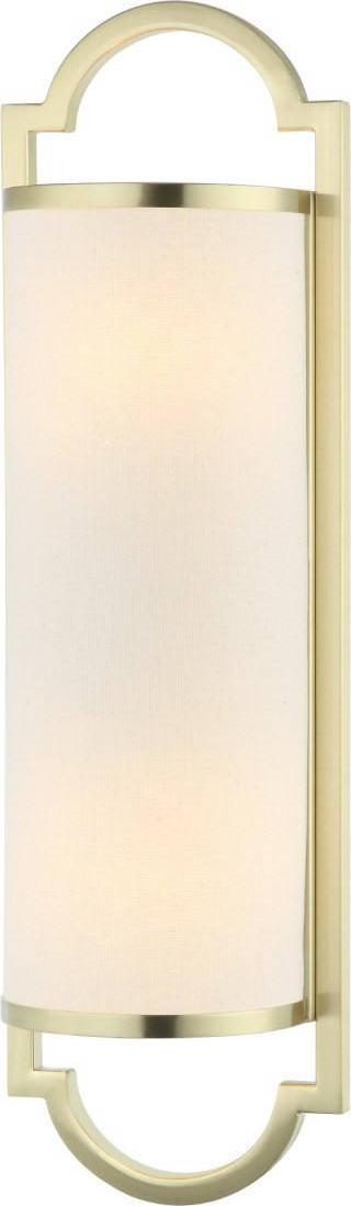 Kinkiet Orlicki Design Ścienna LAMPA kinkiet Libero Parette Old Gold Orlicki Design półokrągła OPRAWA abażurowa klasyczna biała złota