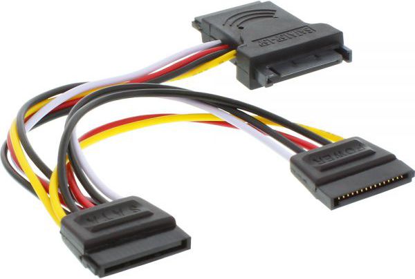 InLine SATA 15-pin - SATA 15-pin x3, 0.15m, Wielokolorowy (29681)