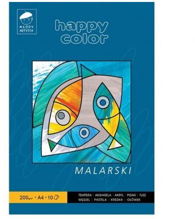 Happy Color Blok do malowania A4 10k biały