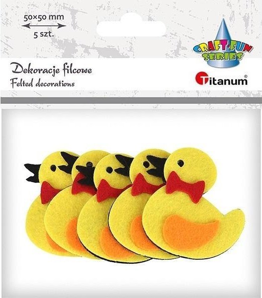 Filcowe kaczuszki 3D 53x50mm żółte 5szt