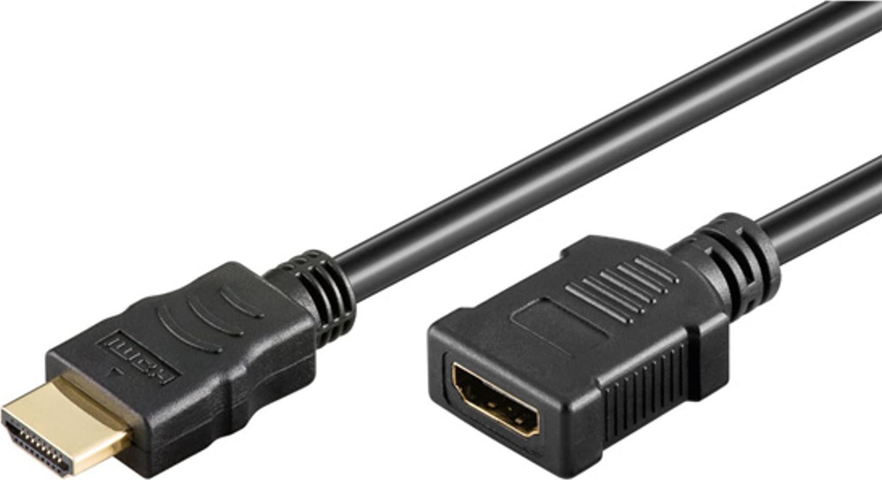 Kabel Neutralle Przedłużacz do kabli video HDMI M - HDMI F, HDMI 2.0 - Premium High Speed, 2m, pozłacane złącza, czarny