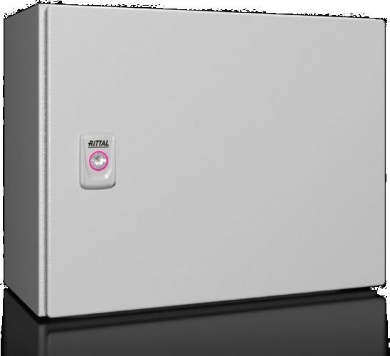 Rittal AX Obudowa kompaktowa 380x300x210 mm blacha stalowa z pł. mont. jednodrzwiowa 1 zamek dźwigienkowy 1031.000