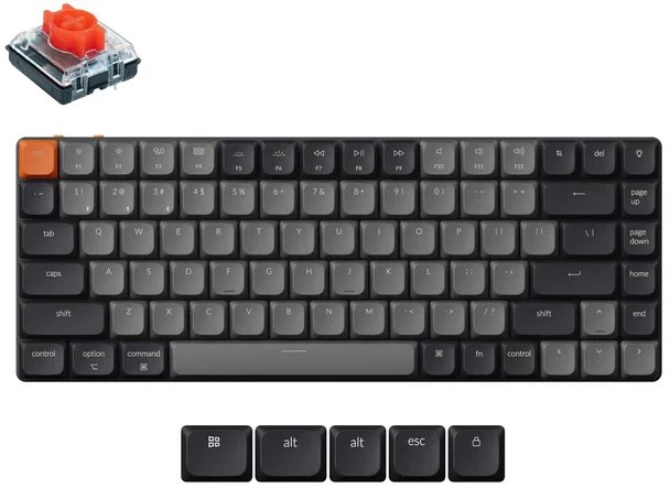 Keychron - K3 QMK Wireless Mechanical Keyboard (Version 3) RGB Backlight (Hot-Swappable) / Keychron Low Profile 2.0 Mechanical / Red