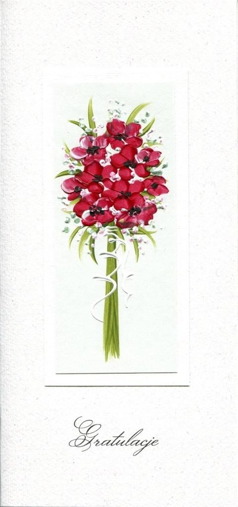 MAK Karnet Gratulacje DL G02 - Czerwony bukiet