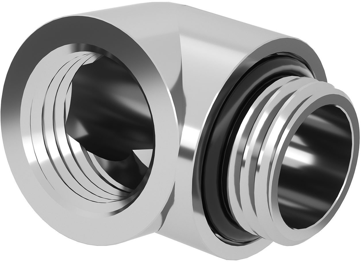 Barrow Dazzle Adapter 90 Grad G1/4 Zoll AG auf G1/4 Zoll IG - silber