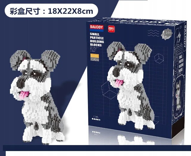 Klocki Konstrukcyjne Rasy Psów PSY SZNAUCER 2100 elementów