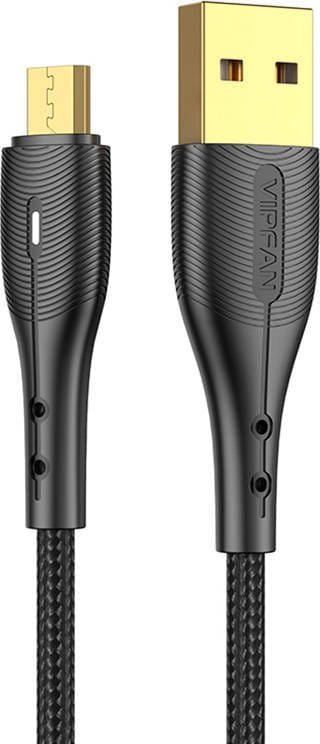 Kabel USB Vipfan USB-A - microUSB 1.2 m Czarny (6971952432550)