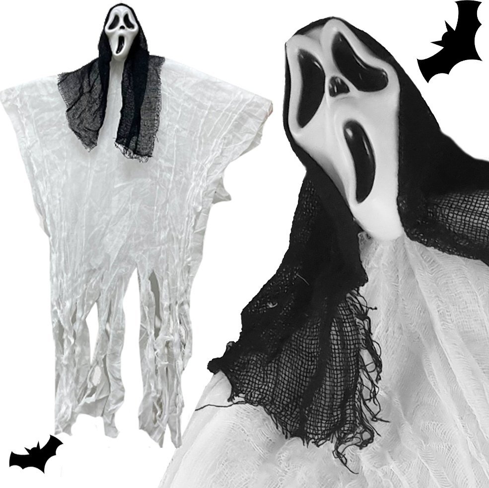 Verk Dekoracja halloween wisząca ozdoba duch maska krzyk szkielet zjawa 90 cm Dekoracja halloween wisząca ozdoba duch maska krzyk szkielet zjawa 90 cm