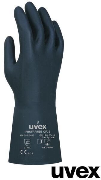 Uvex Rękawice ochronne z kauczuku neoprenowego, wew. powierzchnia flok, co ułatwia wkładanie i zdejmowanie 7