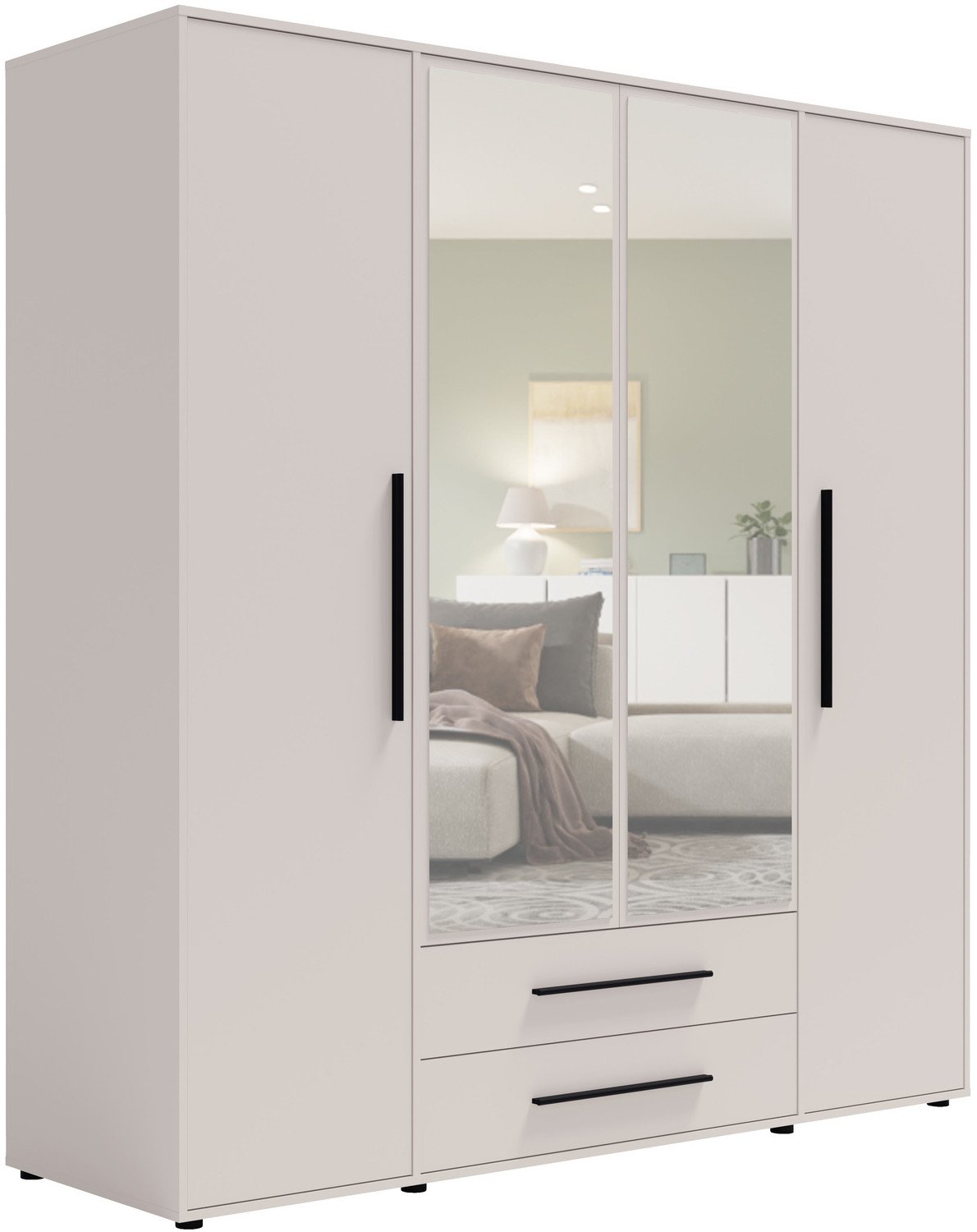 Szafa Modena SZ4D2SZ w kolorze cashmere z lustrem