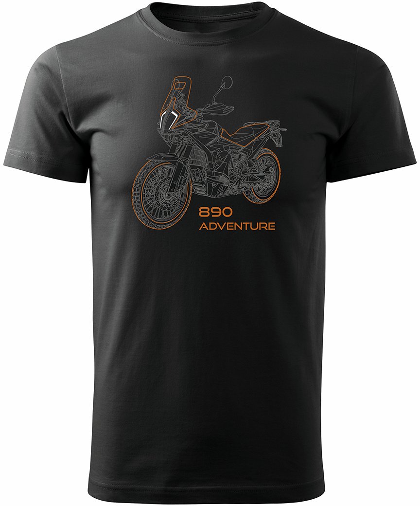 Koszulka na motor motocykl KTM 890 Adventure męska czarna REGULAR M