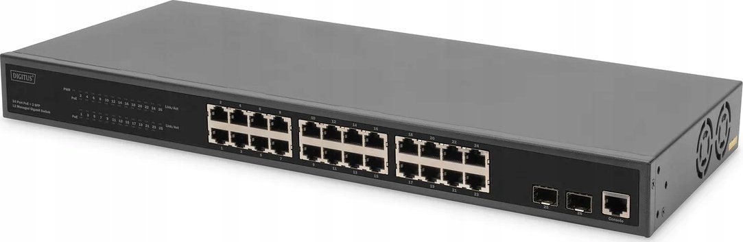 Switch Digitus Digitus 24-portowy zarządzany przełącznik gigabitowy Ethernet PoE L2