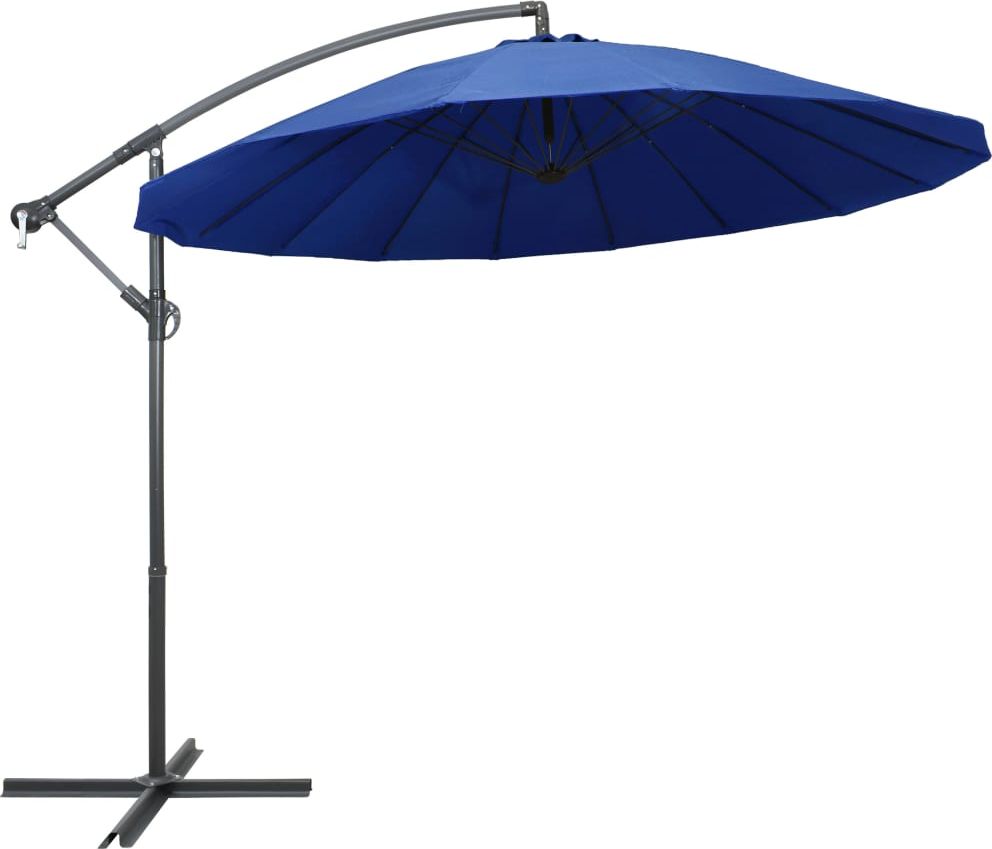 vidaXL Parasol ogrodowy, wiszący, niebieski, 3 m, słupek aluminiowy