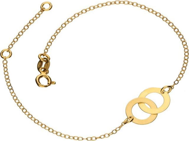 Lovrin Srebrna pozłacana bransoletka 925 splecione oponki 1,14g