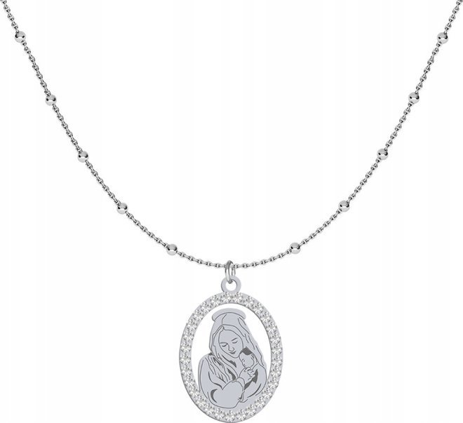 Radziszewska Jewellery Chrzest Święty Naszyjnik MEDALIK MATKA BOSKA